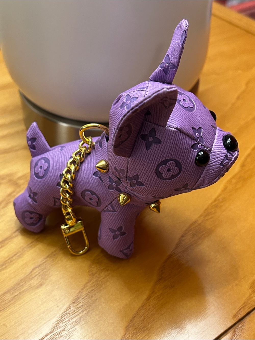 Purple Designer-Style Dog Keychain Charm